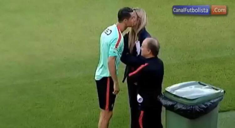 Video: Ronaldo Flirts and Kisses Fans During Training