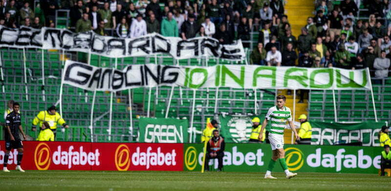 Fans displayed banner slamming the Celtic board on Saturday 